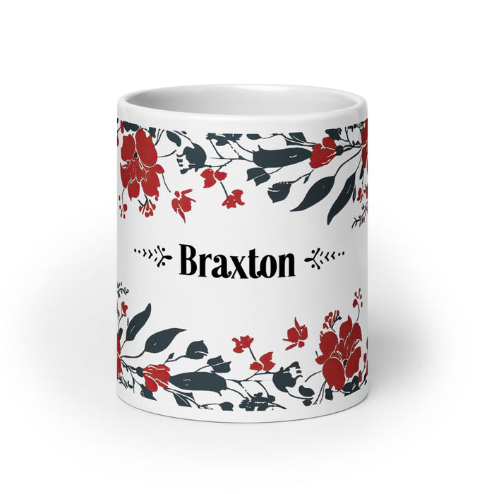 Braxton Exclusive Name Art Piece Home Office Work Coffee Mug Mexican Spanish Pride Gift Cup One-Of-A-Kind Calligraphy White Glossy Mug | B7 Mexicada