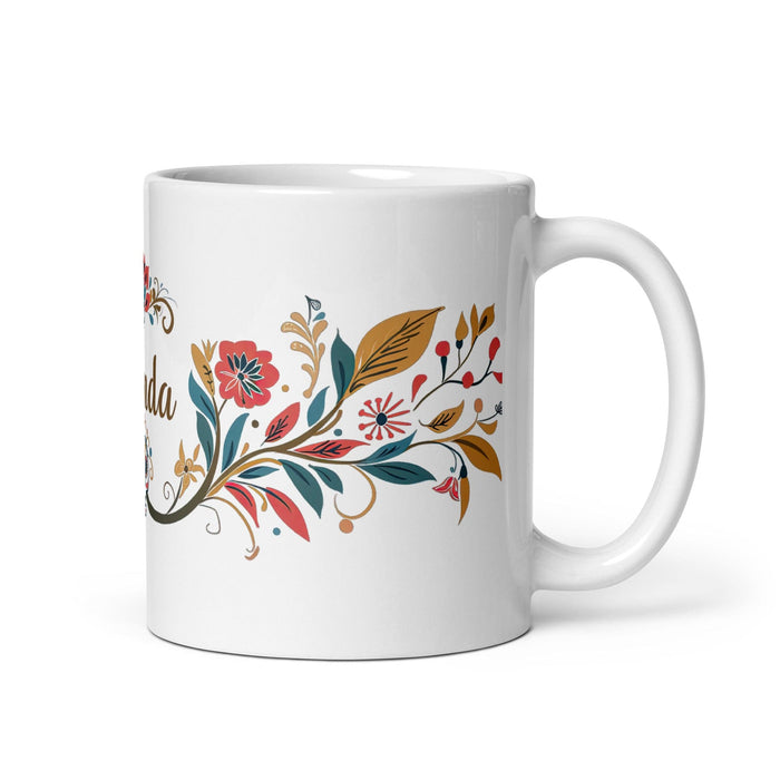 Brenda Exclusive Name Art Piece Home Office Work Coffee Mug Mexican Spanish Pride Gift Cup One-Of-A-Kind Calligraphy White Glossy Mug | B13 Mexicada 11 oz