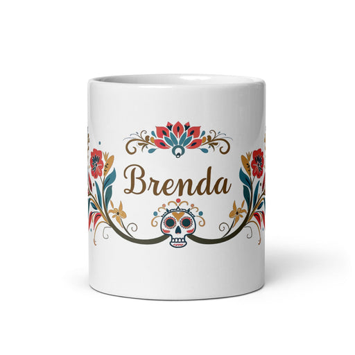 Brenda Exclusive Name Art Piece Home Office Work Coffee Mug Mexican Spanish Pride Gift Cup One-Of-A-Kind Calligraphy White Glossy Mug | B13 Mexicada