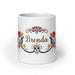 Brenda Exclusive Name Art Piece Home Office Work Coffee Mug Mexican Spanish Pride Gift Cup One-Of-A-Kind Calligraphy White Glossy Mug | B13 Mexicada