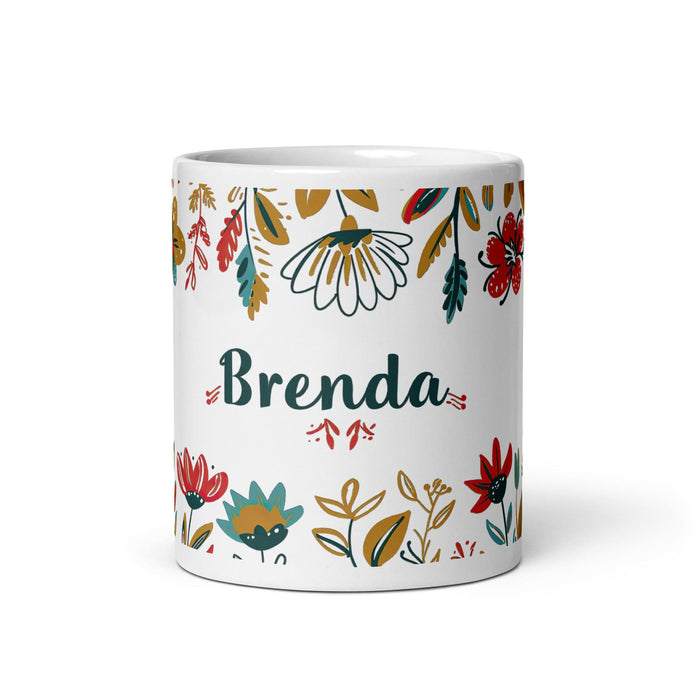 Brenda Exclusive Name Art Piece Home Office Work Coffee Mug Mexican Spanish Pride Gift Cup One-Of-A-Kind Calligraphy White Glossy Mug | B14 Mexicada