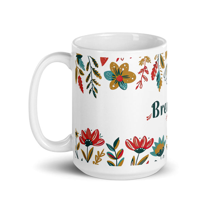 Brenda Exclusive Name Art Piece Home Office Work Coffee Mug Mexican Spanish Pride Gift Cup One-Of-A-Kind Calligraphy White Glossy Mug | B14 Mexicada