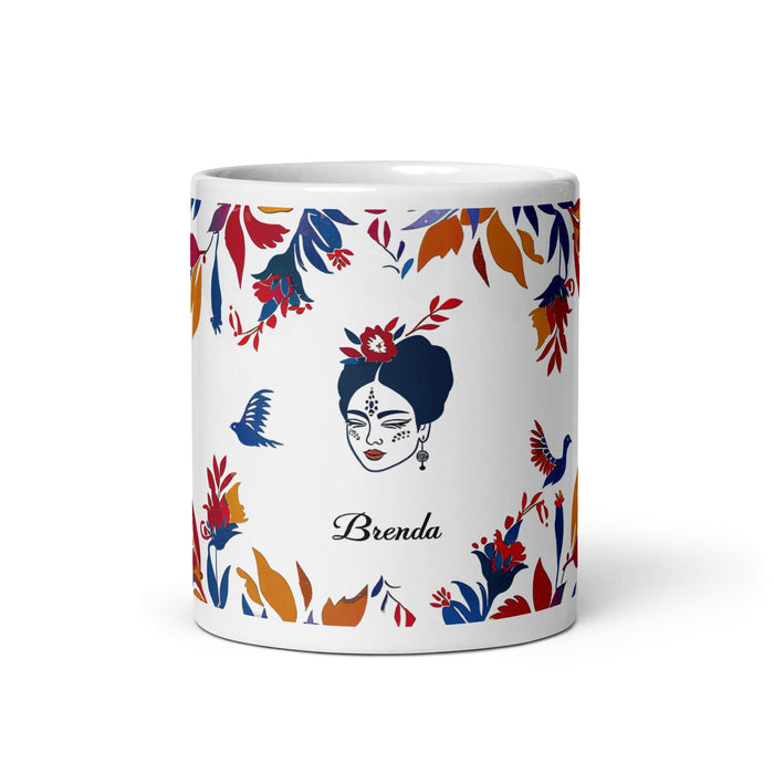 Brenda Exclusive Name Art Piece Home Office Work Coffee Mug Mexican Spanish Pride Gift Cup One-Of-A-Kind Calligraphy White Glossy Mug | B16 Mexicada