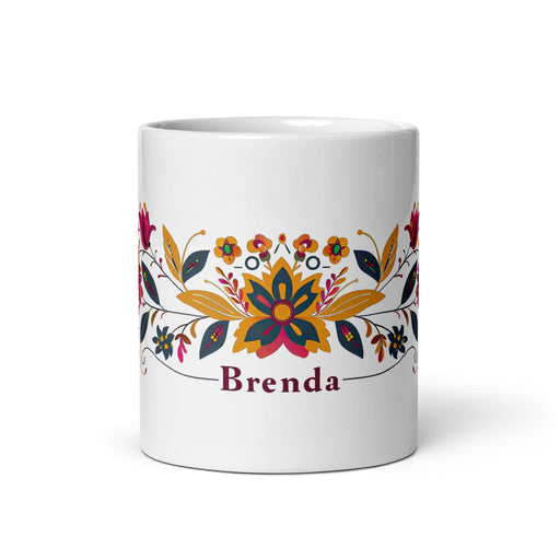 Brenda Exclusive Name Art Piece Home Office Work Coffee Mug Mexican Spanish Pride Gift Cup One-Of-A-Kind Calligraphy White Glossy Mug | B18 Mexicada