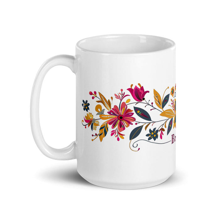 Brenda Exclusive Name Art Piece Home Office Work Coffee Mug Mexican Spanish Pride Gift Cup One-Of-A-Kind Calligraphy White Glossy Mug | B18 Mexicada