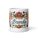 Brenda Exclusive Name Art Piece Home Office Work Coffee Mug Mexican Spanish Pride Gift Cup One-Of-A-Kind Calligraphy White Glossy Mug | B2 Mexicada