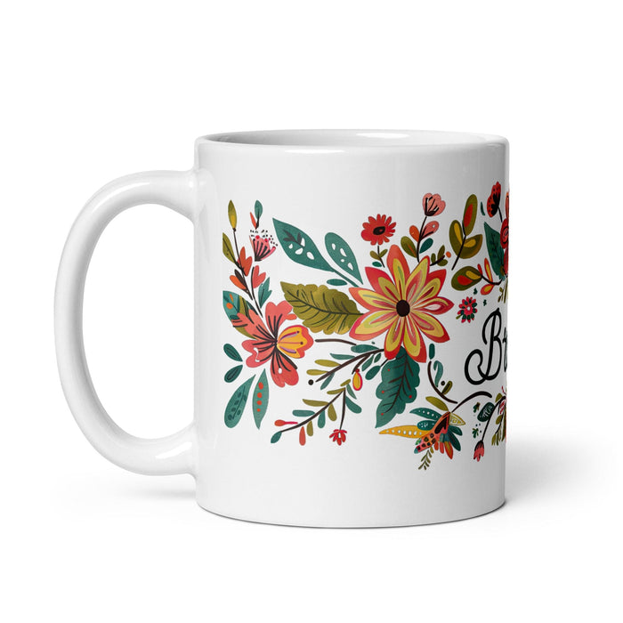 Brenda Exclusive Name Art Piece Home Office Work Coffee Mug Mexican Spanish Pride Gift Cup One-Of-A-Kind Calligraphy White Glossy Mug | B2 Mexicada