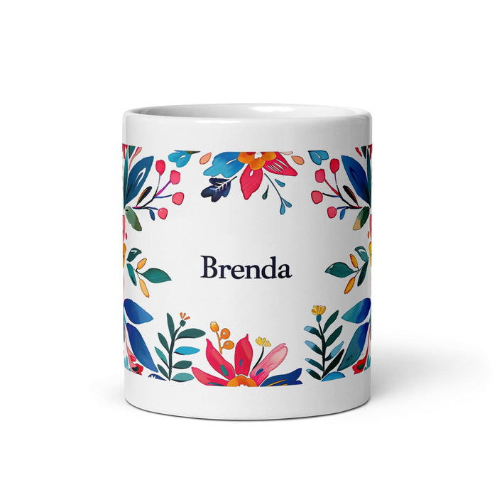 Brenda Exclusive Name Art Piece Home Office Work Coffee Mug Mexican Spanish Pride Gift Cup One-Of-A-Kind Calligraphy White Glossy Mug | B27 Mexicada