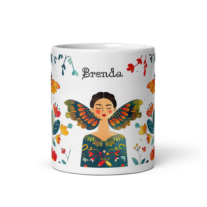 Brenda Exclusive Name Art Piece Home Office Work Coffee Mug Mexican Spanish Pride Gift Cup One-Of-A-Kind Calligraphy White Glossy Mug | B28 Mexicada