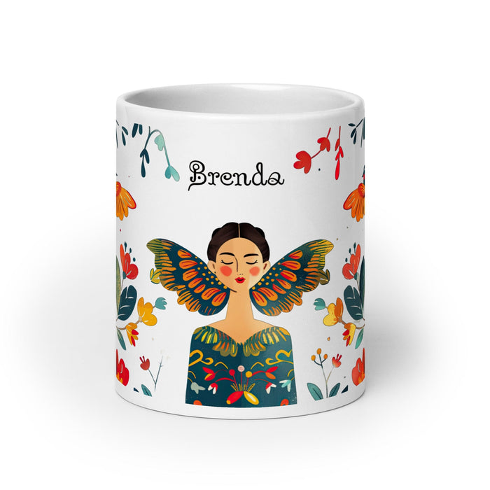 Brenda Exclusive Name Art Piece Home Office Work Coffee Mug Mexican Spanish Pride Gift Cup One-Of-A-Kind Calligraphy White Glossy Mug | B28 Mexicada