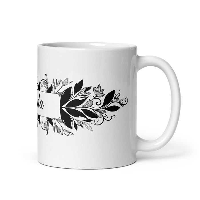 Brenda Exclusive Name Art Piece Home Office Work Coffee Mug Mexican Spanish Pride Gift Cup One-Of-A-Kind Calligraphy White Glossy Mug | B3 Mexicada 11 oz