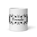 Brenda Exclusive Name Art Piece Home Office Work Coffee Mug Mexican Spanish Pride Gift Cup One-Of-A-Kind Calligraphy White Glossy Mug | B3 Mexicada