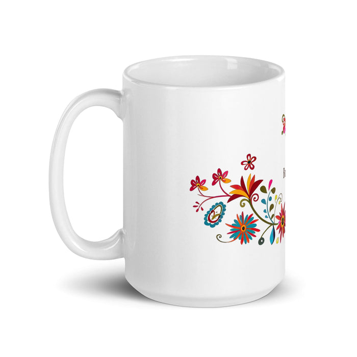 Brenda Exclusive Name Art Piece Home Office Work Coffee Mug Mexican Spanish Pride Gift Cup One-Of-A-Kind Calligraphy White Glossy Mug | B4 Mexicada