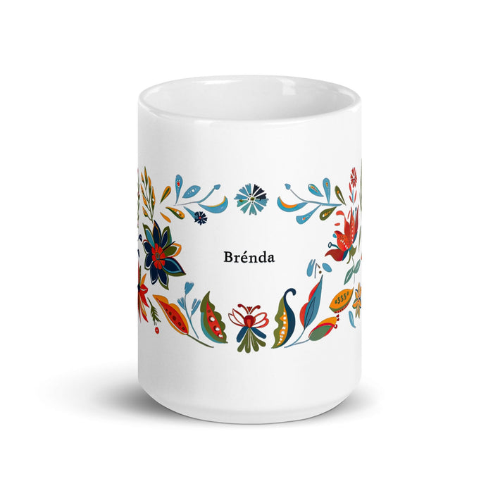 Brenda Exclusive Name Art Piece Home Office Work Coffee Mug Mexican Spanish Pride Gift Cup One-Of-A-Kind Calligraphy White Glossy Mug | B7 Mexicada