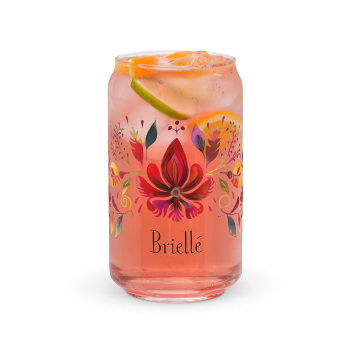 Brielle Exclusive Name Art Piece Can-Shaped Glass Home Office Work Mexican Spanish Pride Gift Cup One-Of-A-Kind Calligraphy Glass | B11 Mexicada