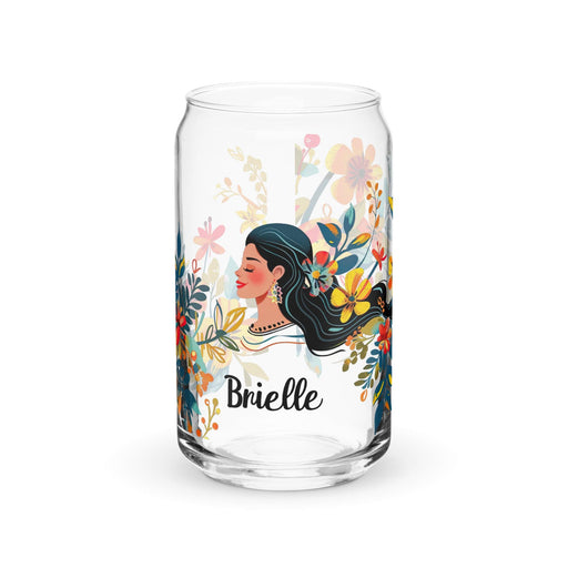 Brielle Exclusive Name Art Piece Can-Shaped Glass Home Office Work Mexican Spanish Pride Gift Cup One-Of-A-Kind Calligraphy Glass | B12 Mexicada 16 oz