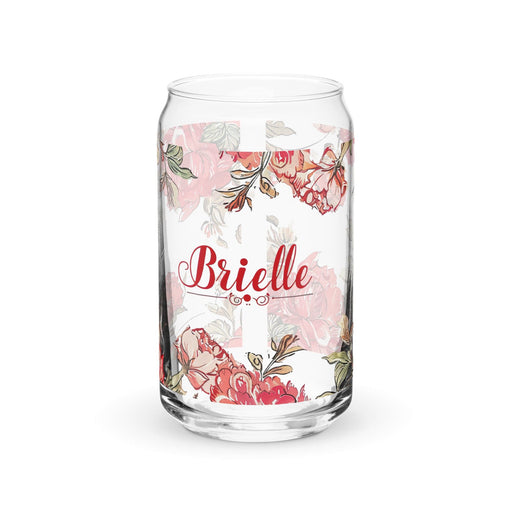 Brielle Exclusive Name Art Piece Can-Shaped Glass Home Office Work Mexican Spanish Pride Gift Cup One-Of-A-Kind Calligraphy Glass | B13 Mexicada 16 oz