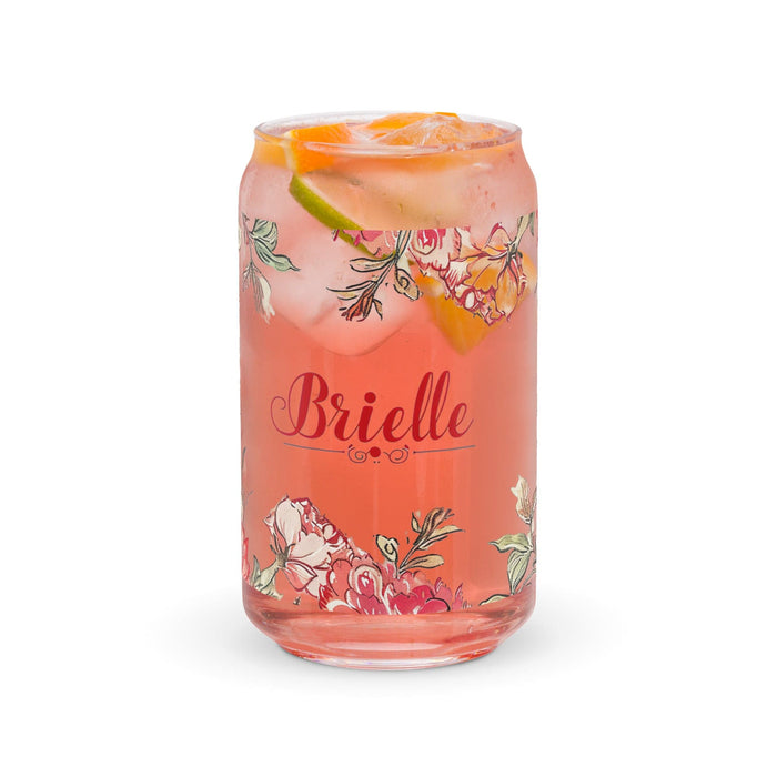 Brielle Exclusive Name Art Piece Can-Shaped Glass Home Office Work Mexican Spanish Pride Gift Cup One-Of-A-Kind Calligraphy Glass | B13 Mexicada