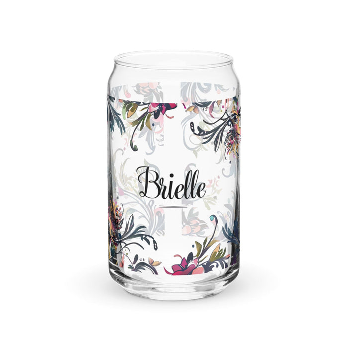 Brielle Exclusive Name Art Piece Can-Shaped Glass Home Office Work Mexican Spanish Pride Gift Cup One-Of-A-Kind Calligraphy Glass | B14 Mexicada 16 oz