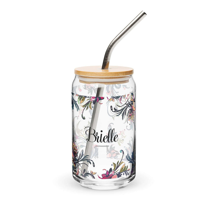 Brielle Exclusive Name Art Piece Can-Shaped Glass Home Office Work Mexican Spanish Pride Gift Cup One-Of-A-Kind Calligraphy Glass | B14 Mexicada 16 oz With Lid & Straw