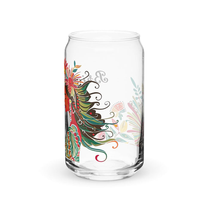 Brielle Exclusive Name Art Piece Can-Shaped Glass Home Office Work Mexican Spanish Pride Gift Cup One-Of-A-Kind Calligraphy Glass | B16 Mexicada