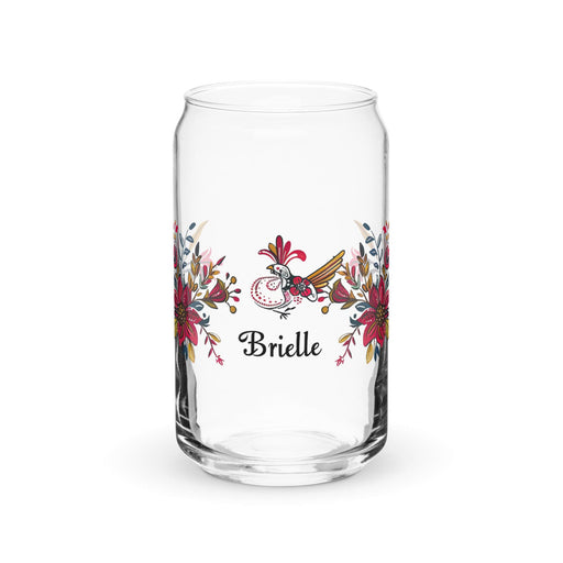 Brielle Exclusive Name Art Piece Can-Shaped Glass Home Office Work Mexican Spanish Pride Gift Cup One-Of-A-Kind Calligraphy Glass | B18 Mexicada 16 oz