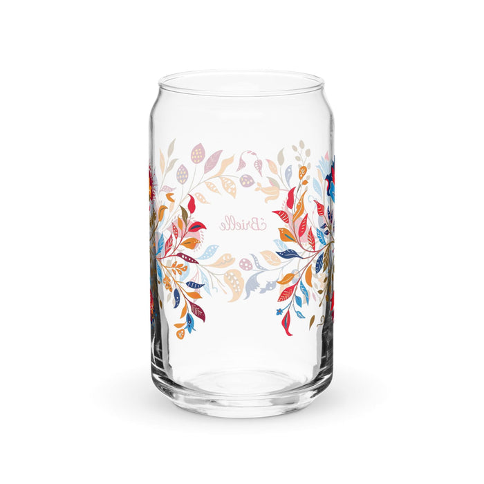 Brielle Exclusive Name Art Piece Can-Shaped Glass Home Office Work Mexican Spanish Pride Gift Cup One-Of-A-Kind Calligraphy Glass | B20 Mexicada