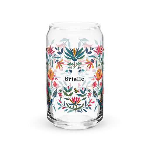 Brielle Exclusive Name Art Piece Can-Shaped Glass Home Office Work Mexican Spanish Pride Gift Cup One-Of-A-Kind Calligraphy Glass | B7 Mexicada 16 oz (No Lid No Straw)