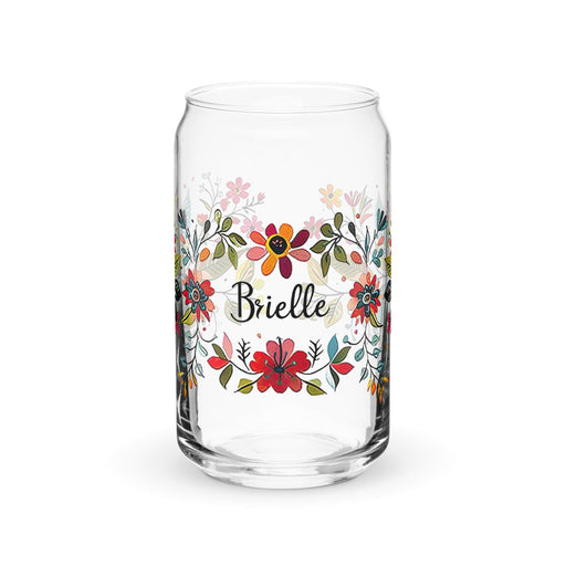 Brielle Exclusive Name Art Piece Can-Shaped Glass Home Office Work Mexican Spanish Pride Gift Cup One-Of-A-Kind Calligraphy Glass | B8 Mexicada 16 oz