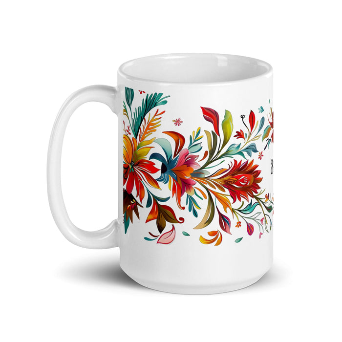 Brielle Exclusive Name Art Piece Home Office Work Coffee Mug Mexican Spanish Pride Gift Cup One-Of-A-Kind Calligraphy White Glossy Mug | B1 Mexicada