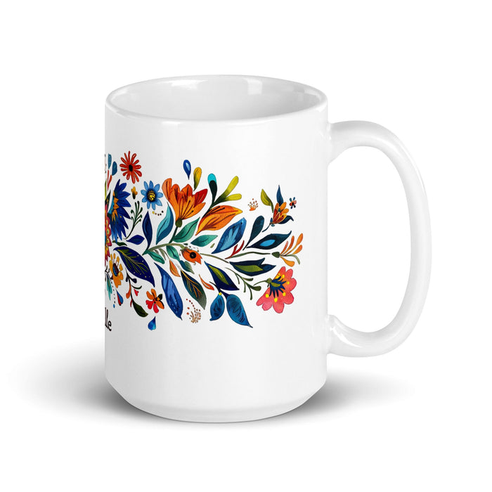 Brielle Exclusive Name Art Piece Home Office Work Coffee Mug Mexican Spanish Pride Gift Cup One-Of-A-Kind Calligraphy White Glossy Mug | B10 Mexicada 15 oz