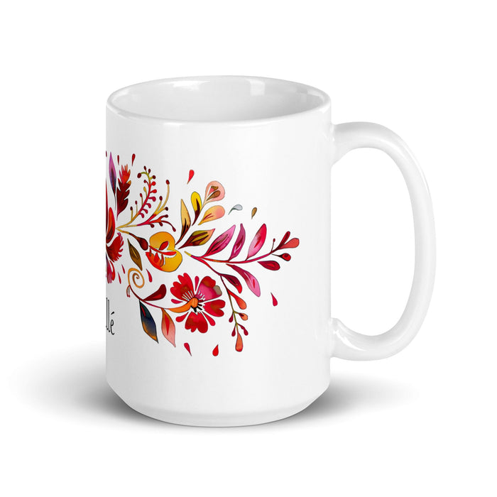 Brielle Exclusive Name Art Piece Home Office Work Coffee Mug Mexican Spanish Pride Gift Cup One-Of-A-Kind Calligraphy White Glossy Mug | B11 Mexicada 15 oz