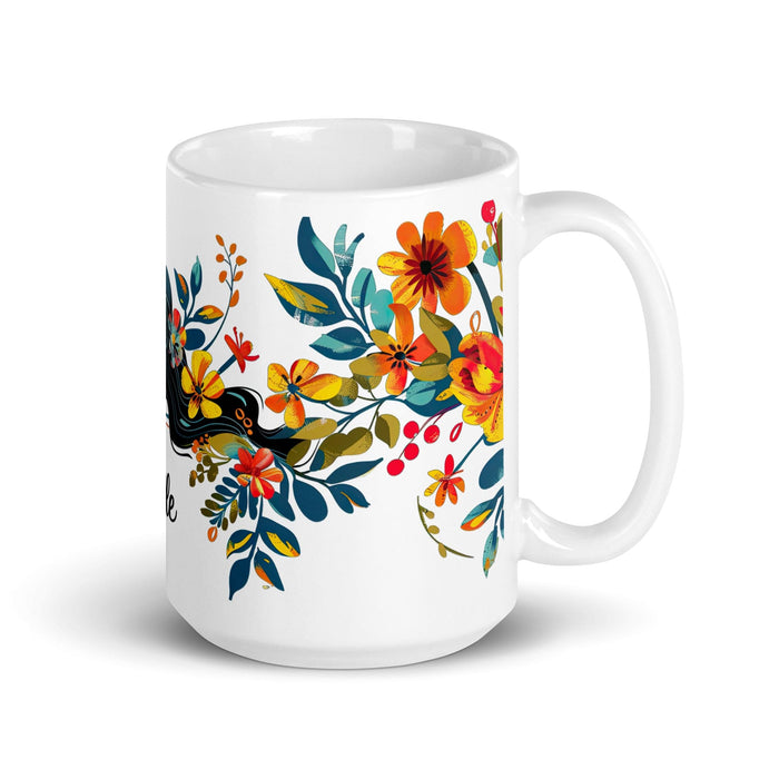 Brielle Exclusive Name Art Piece Home Office Work Coffee Mug Mexican Spanish Pride Gift Cup One-Of-A-Kind Calligraphy White Glossy Mug | B12 Mexicada 15 oz