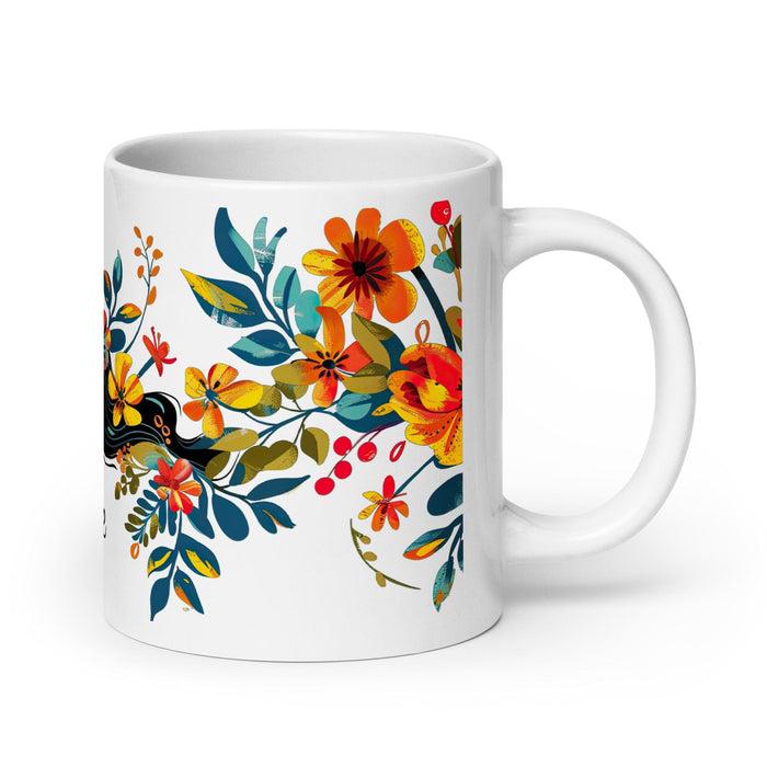 Brielle Exclusive Name Art Piece Home Office Work Coffee Mug Mexican Spanish Pride Gift Cup One-Of-A-Kind Calligraphy White Glossy Mug | B12 Mexicada 20 oz