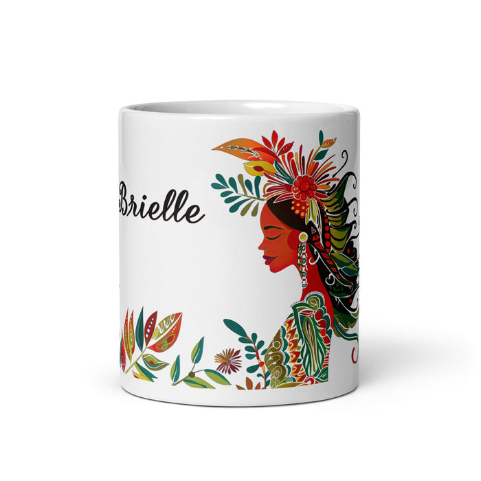 Brielle Exclusive Name Art Piece Home Office Work Coffee Mug Mexican Spanish Pride Gift Cup One-Of-A-Kind Calligraphy White Glossy Mug | B16 Mexicada