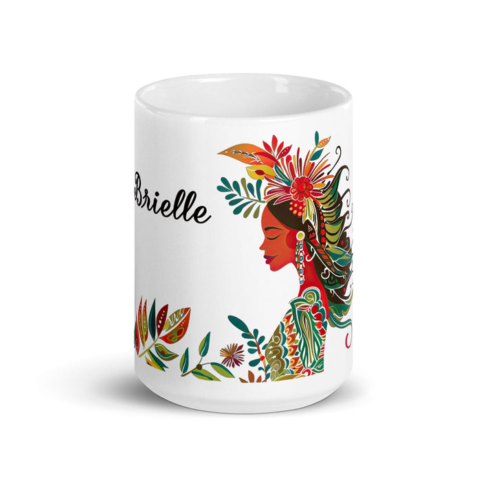 Brielle Exclusive Name Art Piece Home Office Work Coffee Mug Mexican Spanish Pride Gift Cup One-Of-A-Kind Calligraphy White Glossy Mug | B16 Mexicada