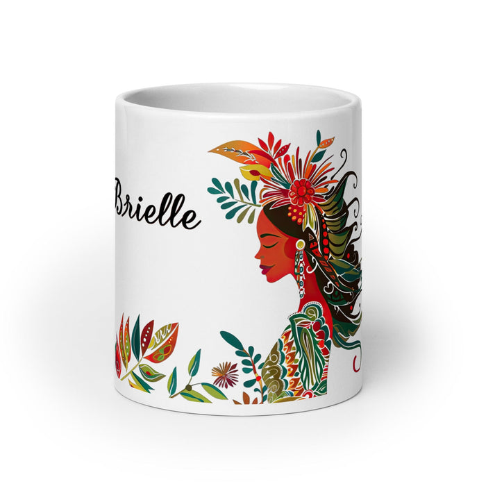 Brielle Exclusive Name Art Piece Home Office Work Coffee Mug Mexican Spanish Pride Gift Cup One-Of-A-Kind Calligraphy White Glossy Mug | B16 Mexicada