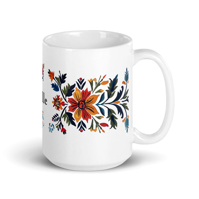 Brielle Exclusive Name Art Piece Home Office Work Coffee Mug Mexican Spanish Pride Gift Cup One-Of-A-Kind Calligraphy White Glossy Mug | B17 Mexicada 15 oz