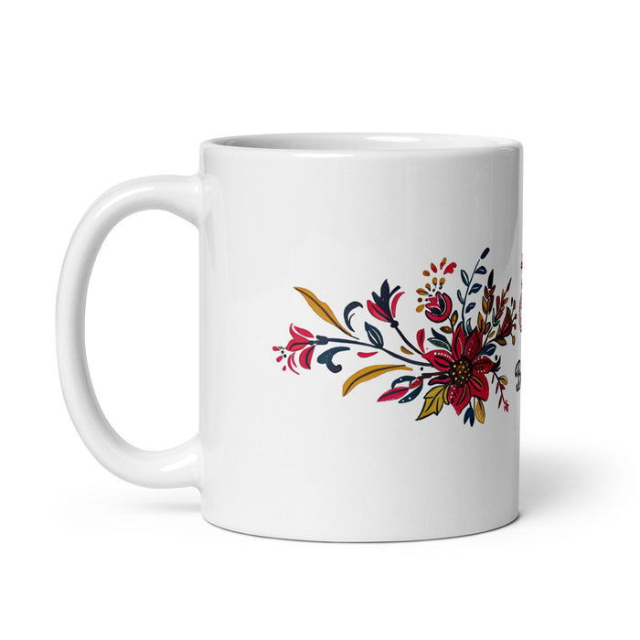 Brielle Exclusive Name Art Piece Home Office Work Coffee Mug Mexican Spanish Pride Gift Cup One-Of-A-Kind Calligraphy White Glossy Mug | B18 Mexicada