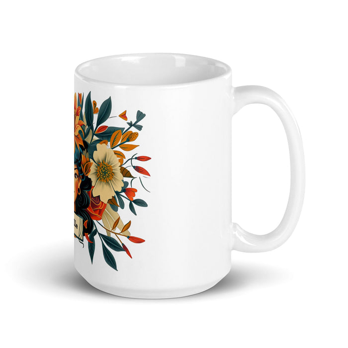 Brielle Exclusive Name Art Piece Home Office Work Coffee Mug Mexican Spanish Pride Gift Cup One-Of-A-Kind Calligraphy White Glossy Mug | B3 Mexicada 15 oz