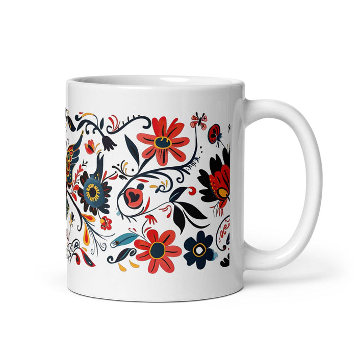 Brielle Exclusive Name Art Piece Home Office Work Coffee Mug Mexican Spanish Pride Gift Cup One-Of-A-Kind Calligraphy White Glossy Mug | B4 Mexicada 11 oz