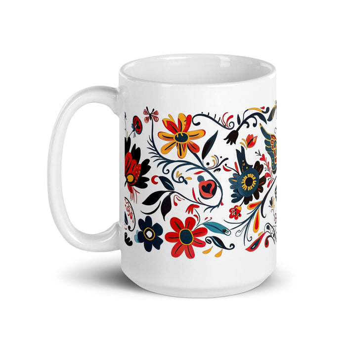 Brielle Exclusive Name Art Piece Home Office Work Coffee Mug Mexican Spanish Pride Gift Cup One-Of-A-Kind Calligraphy White Glossy Mug | B4 Mexicada