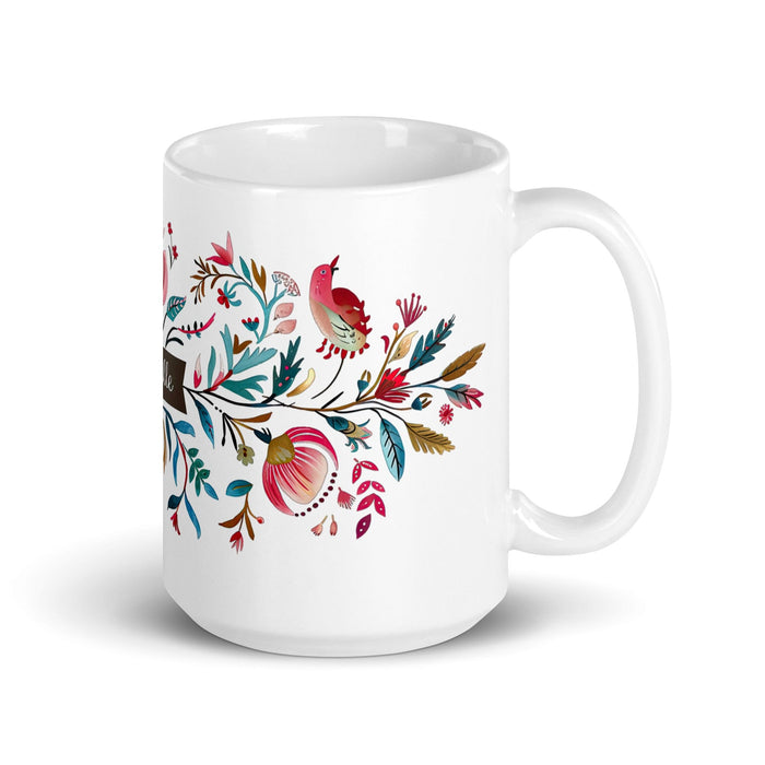 Brielle Exclusive Name Art Piece Home Office Work Coffee Mug Mexican Spanish Pride Gift Cup One-Of-A-Kind Calligraphy White Glossy Mug | B5 Mexicada 15 oz