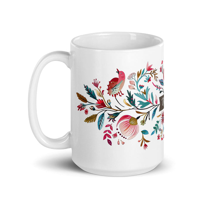 Brielle Exclusive Name Art Piece Home Office Work Coffee Mug Mexican Spanish Pride Gift Cup One-Of-A-Kind Calligraphy White Glossy Mug | B5 Mexicada