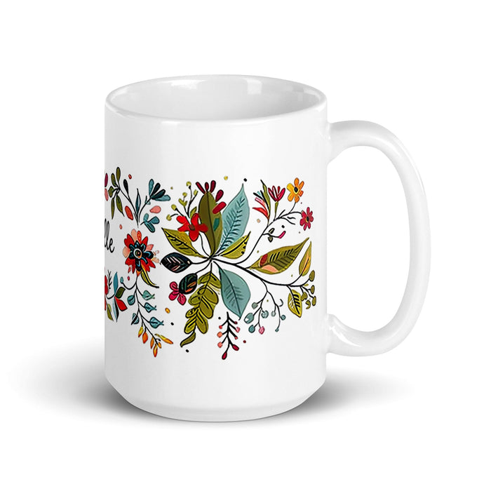 Brielle Exclusive Name Art Piece Home Office Work Coffee Mug Mexican Spanish Pride Gift Cup One-Of-A-Kind Calligraphy White Glossy Mug | B8 Mexicada 15 oz