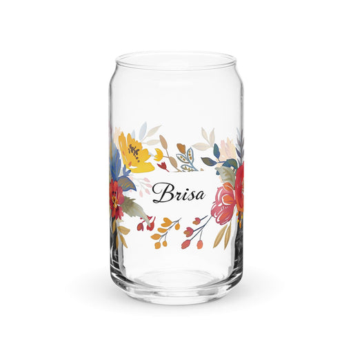 Brisa Exclusive Name Art Piece Can-Shaped Glass Home Office Work Mexican Spanish Pride Gift Cup One-Of-A-Kind Calligraphy Glass | B1 Mexicada 16 oz