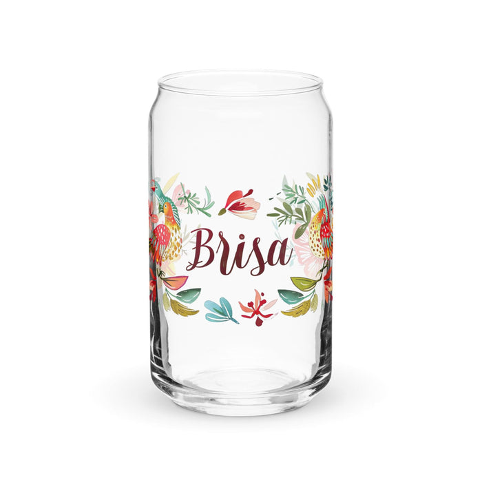 Brisa Exclusive Name Art Piece Can-Shaped Glass Home Office Work Mexican Spanish Pride Gift Cup One-Of-A-Kind Calligraphy Glass | B11 Mexicada 16 oz