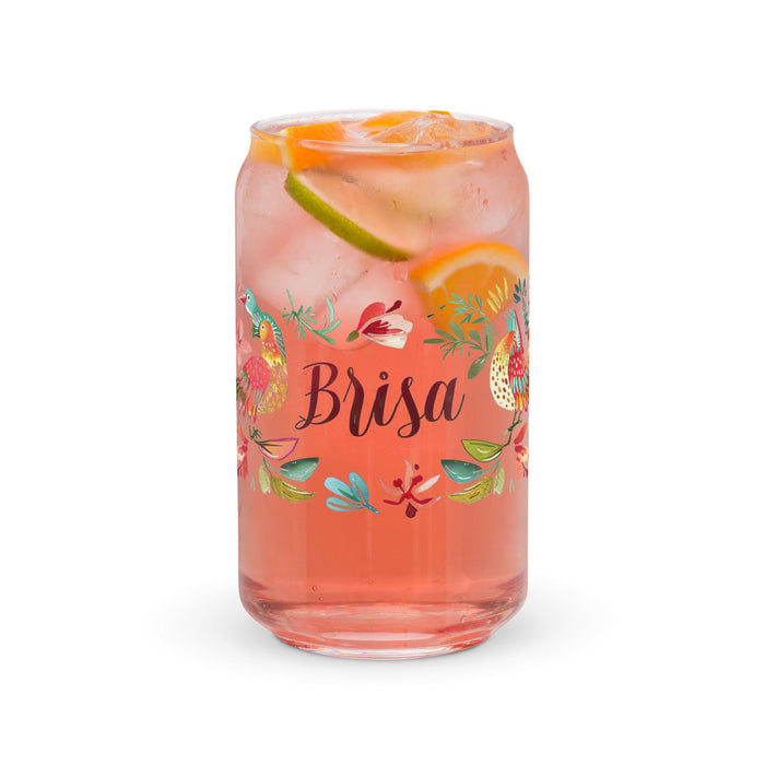 Brisa Exclusive Name Art Piece Can-Shaped Glass Home Office Work Mexican Spanish Pride Gift Cup One-Of-A-Kind Calligraphy Glass | B11 Mexicada