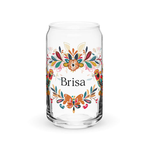 Brisa Exclusive Name Art Piece Can-Shaped Glass Home Office Work Mexican Spanish Pride Gift Cup One-Of-A-Kind Calligraphy Glass | B15 Mexicada 16 oz