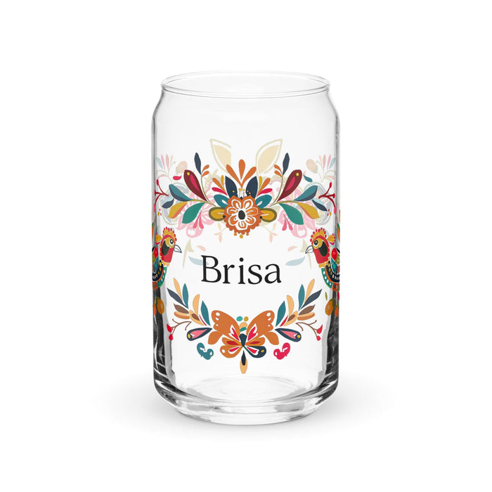 Brisa Exclusive Name Art Piece Can-Shaped Glass Home Office Work Mexican Spanish Pride Gift Cup One-Of-A-Kind Calligraphy Glass | B15 Mexicada 16 oz